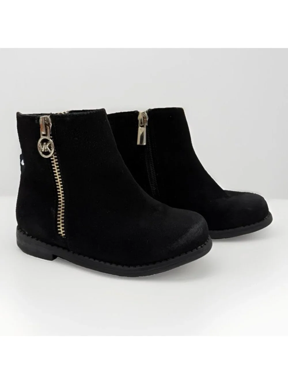 Michael Kors Little Girl  Emma Latica Side Zip Ankle Boots Size 7 Booties Black